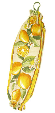 Plastic bags stocker bag (lemons. linen beige) - Click Image to Close